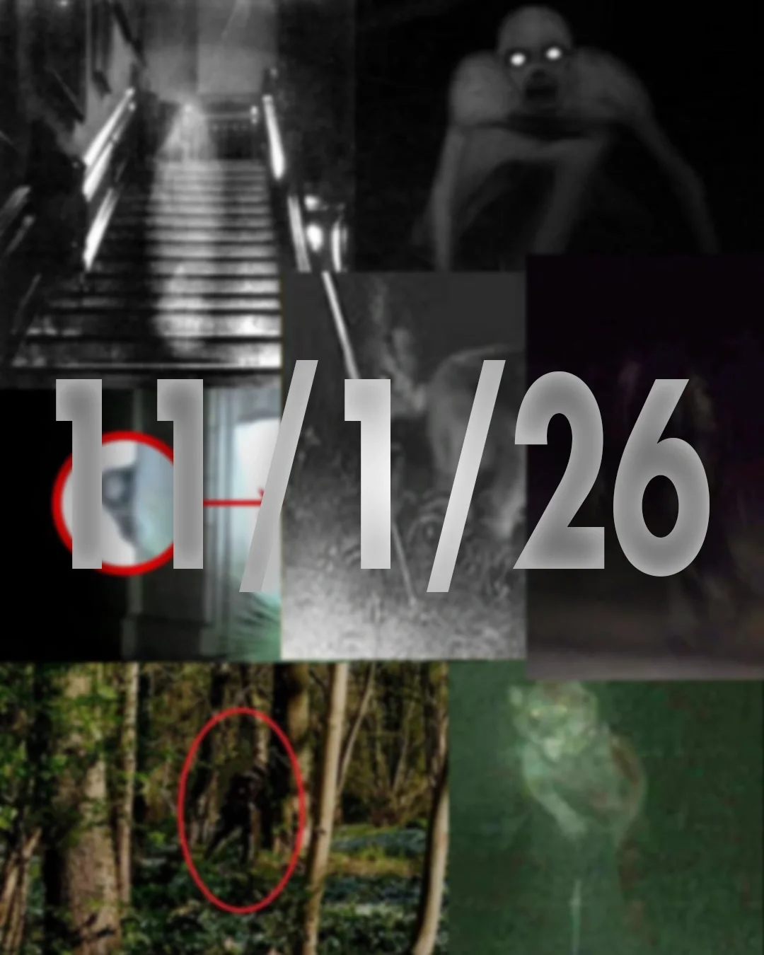 Season 2 announcement artwork dated 11/1/26, a collage of ghostly and cryptid images.